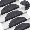 Set 15 Tappetini per Scale Autoadesivi Semicircolari Grigio Scuro 65x21 cm