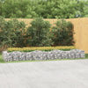 Gabbione ad Arco con Letto Rialzato in Ferro Zincato 400×100×50 cm Argento