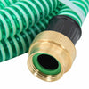 Tubo di Aspirazione in PVC con Raccordi in Ottone 10 m Verde
