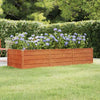 Letto Rialzato da Giardino in Acciaio Corten 240×80×45 cm Colore Ruggine