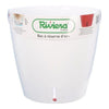 Riviera Vaso Autoirrigante Eva New Plastica Rotonda con Riserva d'Acqua Ø 46 cm Bianco