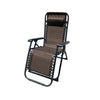 Marbueno Tumbona Plegable Acero Con Cojín Jardín y Piscina 90X66X108 cm Gravedad Cero Marrón 10007