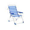 Marbueno Sedia Pieghevole 5 Posizioni in Alluminio e Textilene 59x97x61 cm Righe Blu e Bianco