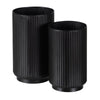 Black Iron Flower Pot Set 16.5 x 16.5 x 28 cm (2 Units)