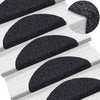 vidaXL Tappetini per scale autoadesivi 15 pz 56x17x3 cm neri semicircolari
