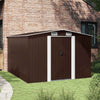 vidaXL Casetta da Giardino in Acciaio Zincato 257x298x178 cm Marrone