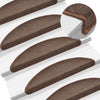 vidaXL Tappetini per scale 15 pz 56x17x3 cm Marrone caffè Semicircolari