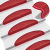 vidaXL Tappetini per scale 15 pz 56x17x3 cm Rossi semicircolari