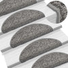 vidaXL Tappetini per scale 15 pz 56x17x3 cm Grigio Semicircolari