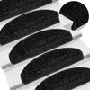 vidaXL Tappetini per scale 15 pz 65x21x4 cm Nero Semicircolari Grandi