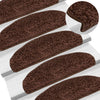 vidaXL Tappetini per scale 15 pz 65x21x4 cm Marrone Semicircolari Grandi