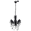 vidaXL Lampadario in Cristallo Artificiale 5 Lampadine 38 x 45 cm Nero