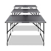 vidaXL Set di Tavoli da Lavoro Pieghevoli con Piano in MDF, 100 x 60 cm, Altezza Regolabile, Nero