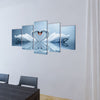 vidaXL Set Stampa su Tela da Muro 5 pz Cigno 100 x 50 cm