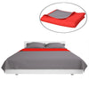 vidaXL Copriletto Double-Face Trapuntato Rosso e Grigio 230x260 cm