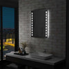 vidaXL Specchio da Parete a LED, Vetro e Alluminio, IP44, 60x80 cm, Argento