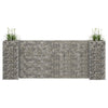 Gabbione Fioriera ad "H" in Filo di Acciaio 260×40×100 cm Argento