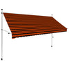 Tenda da Sole Retrattile Manuale in Acciaio 300 cm Arancione e Marrone