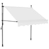 vidaXL Manual Retractable Awning with LED, 150 cm Wide, Cream