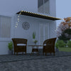 Tenda da Sole Retrattile con LED 400×150 cm Antracite