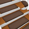 vidaXL Tappetini per scale 15 pz 65x21x4 cm Marrone Bordo rettangolare