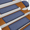vidaXL Tappetini per scale 15 pz 65x21x4 cm blu bordo rettangolare