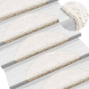 vidaXL Tappetini per scale 10 pz 56x17x3 cm Bianco Semicircolari