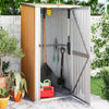 vidaXL Caseta de jardín de acero galvanizado 118,5x97x209,5 cm Marrón