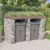 vidaXL Galvanized Iron Gabion Wall for Trash Bins 192x91x120 cm Silver