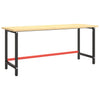 vidaXL Workbench Frame Black and Matte Red 180x57x79 cm Metal