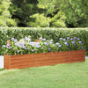 Letto Rialzato da Giardino in Acciaio Corten 320×40×45 cm Ruggine