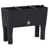 Fioriera Rialzata in Polipropilene Effetto Rattan 60×25×46 cm Antracite