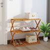 vidaXL Scaffale Pieghevole 3 Ripiani Legno Massello di Acacia 70x31x63 cm Marrone