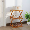 vidaXL Estantería Plegable de 3 Estantes en Madera Maciza de Acacia 43x31x63 cm Marrón
