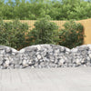 Cesto Gabbione ad Arco in Ferro Zincato 200×30×60/80 cm Argento