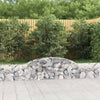 Cesto Gabbione ad Arco in Ferro Zincato 300×30×40/60 cm Argento