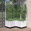 vidaXL Fioriera da Giardino con Graticcio, in PP, 80x80x136 cm, Bianca