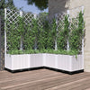 vidaXL Jardinera con Celosía de PP 120x40x136 cm Blanca