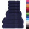 vidaXL Set di asciugamani 8 pezzi FROGN blu navy 360 g/m²