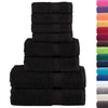 vidaXL Set ASciugamani SOLUND 8 pz Neri 600 gsm