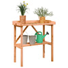 vidaXL Mesa para plantas de abeto macizo con estante 78x38x82,5cm Marrón