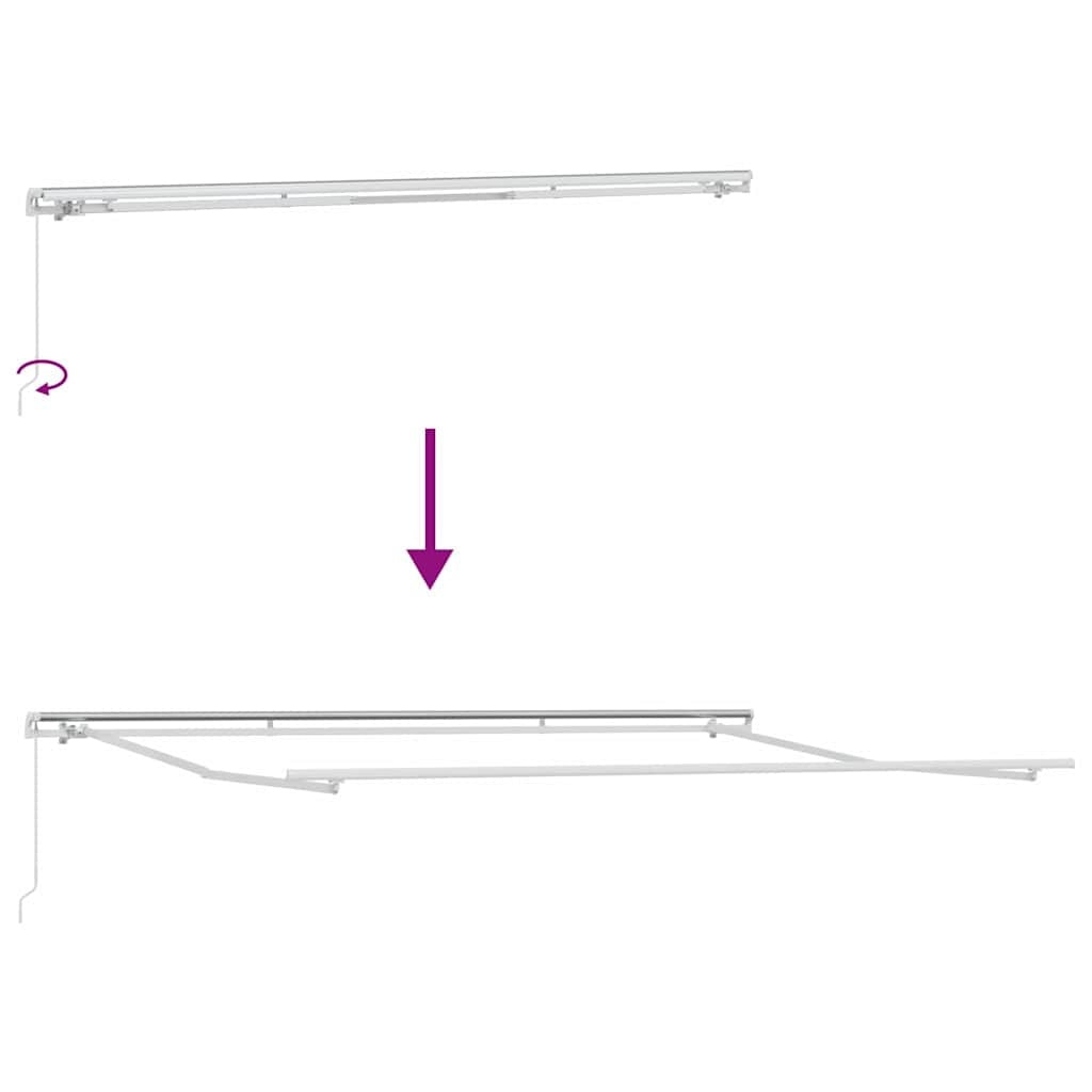vidaXL Struttura per Tenda in Alluminio Retrattile 400 x 300 cm Bianco - Image 9 of 10
