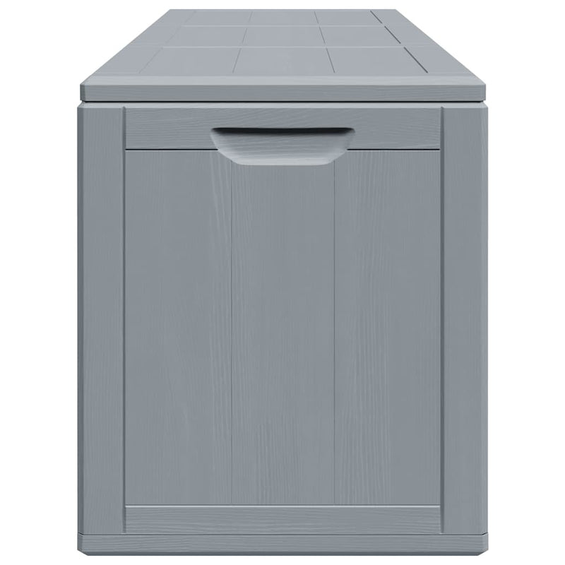vidaXL Garden Storage Box, Polypropylene, 270 L, 118.5x44.5x51 cm, Grey - Image 32 of 39