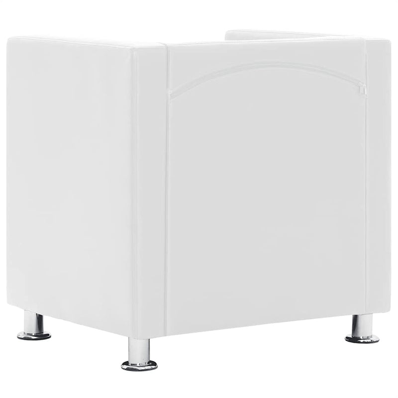 Poltrona a Pozzetto in Similpelle 71×54×69 cm Bianca - Image 4 of 11