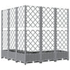 vidaXL Planter with Trellis, PP, 120x120x121.5 cm, Light Grey - Image 11 of 16