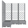 vidaXL Planter with Trellis, PP, 120x120x121.5 cm, Light Grey - Image 12 of 16