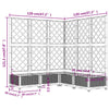 vidaXL Planter with Trellis, PP, 120x120x121.5 cm, Light Grey - Image 15 of 16