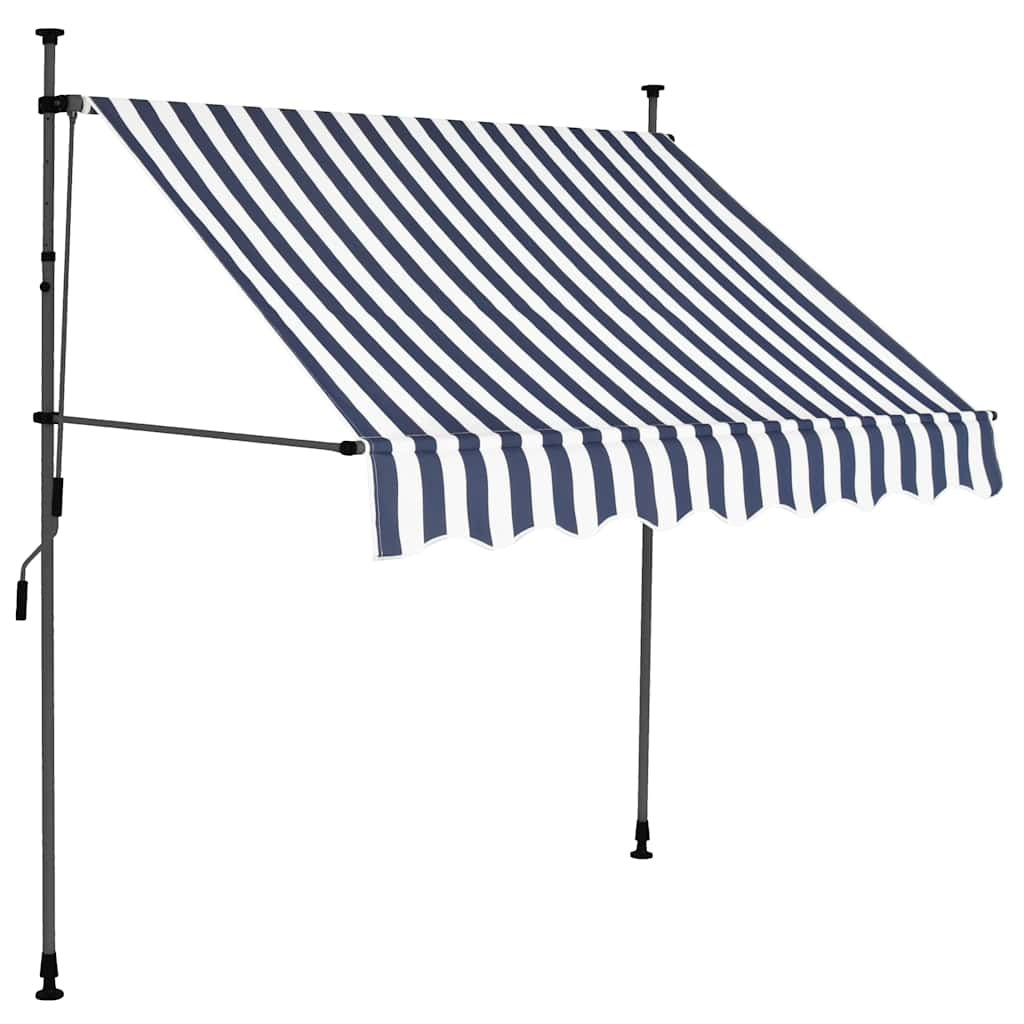 Tenda da Sole Retrattile Manuale con LED 200 cm Blu e Bianca - Image 80 of 227