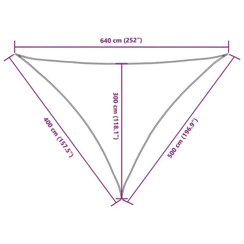 Parasole a Vela Triangolare Oxford 4×5×6,4 m Verde Scuro - Image 73 of 76
