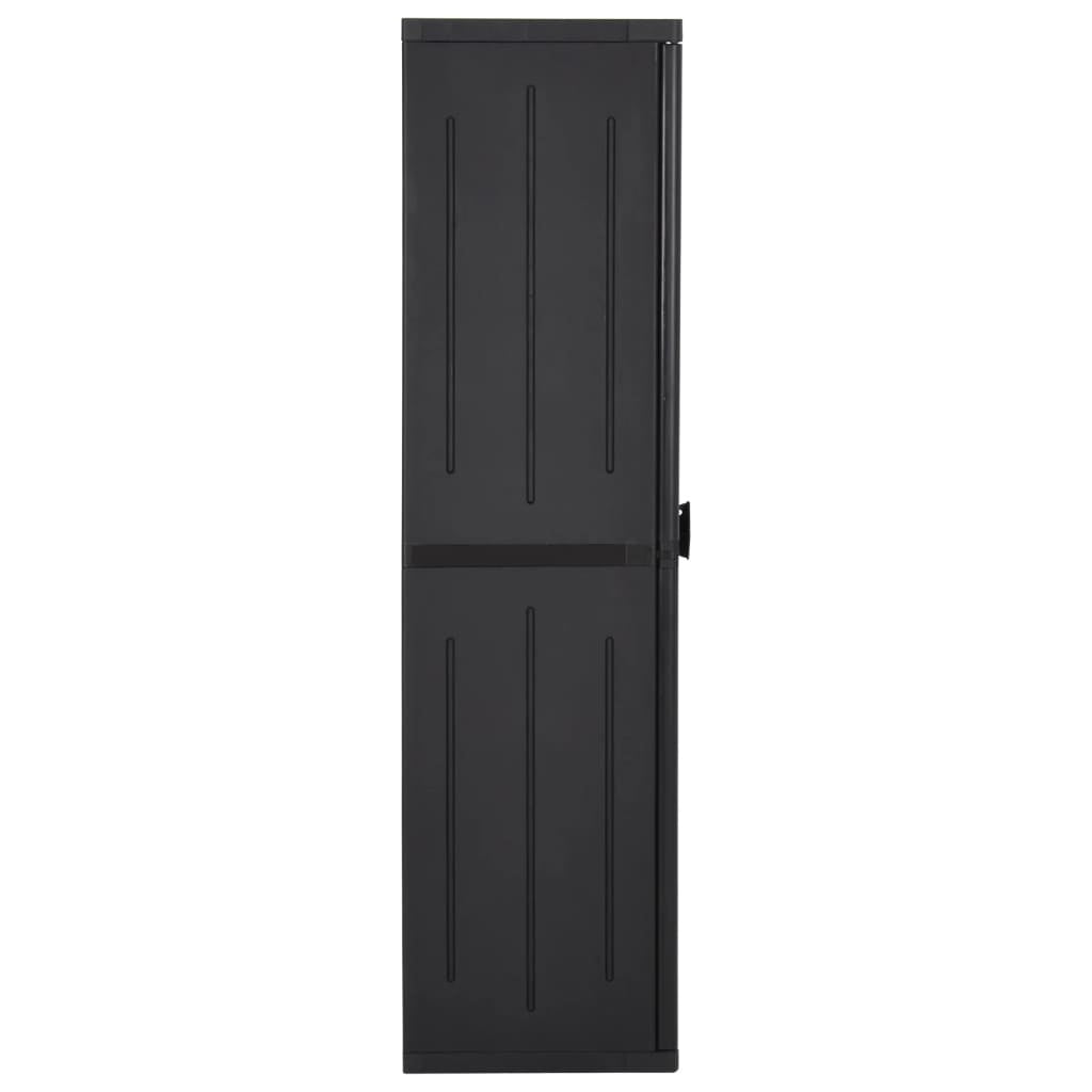 vidaXL Garden Storage Cabinet Black 65x45x172 cm PP Rattan - Image 84 of 89